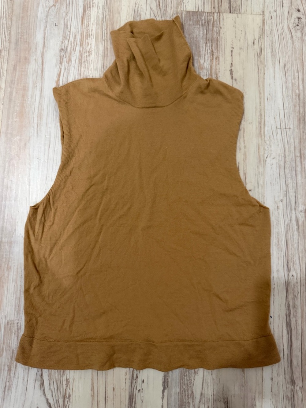 The Row Knitted Turtleneck Sleeveless Sweater In Virgin Wool Women Beige L